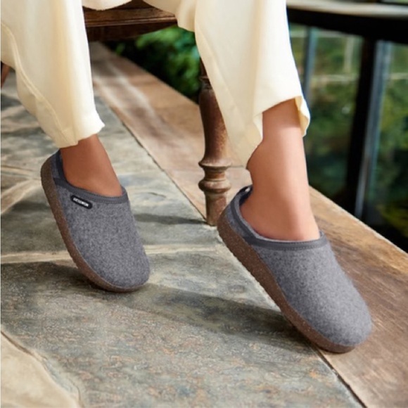 Giesswein Gray and Brown Mules - Picture 2 of 8